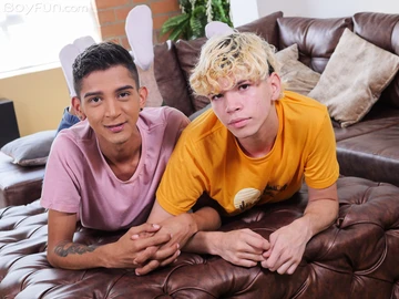 White and brown Latino boy having sex
