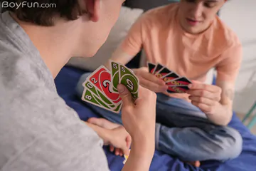 Card playing boys having sex