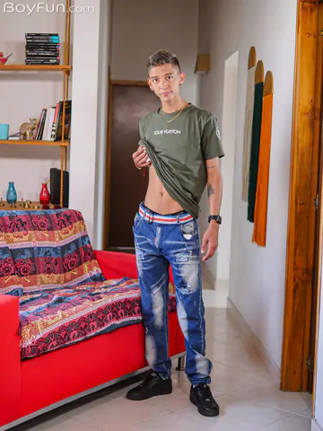 Latin twink with a fat shaved cock