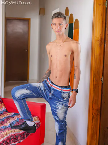 Latin twink with a fat shaved cock