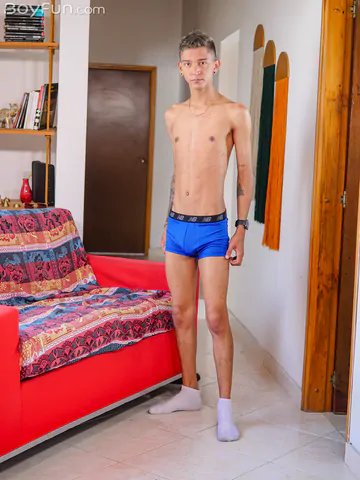 Latin twink with a fat shaved cock