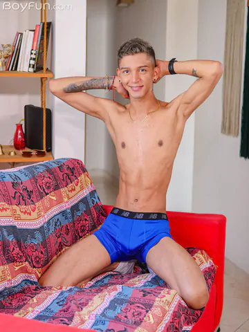 Latin twink with a fat shaved cock