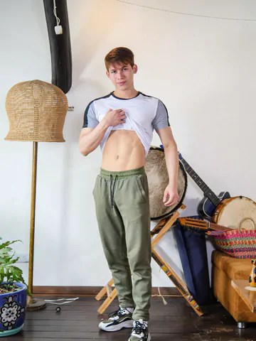 Muscular boy with a small penis