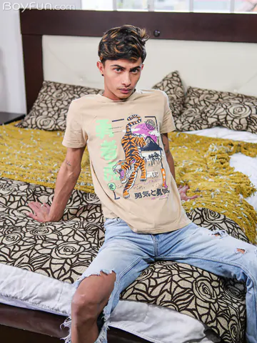 Indian boy with a shaved cock