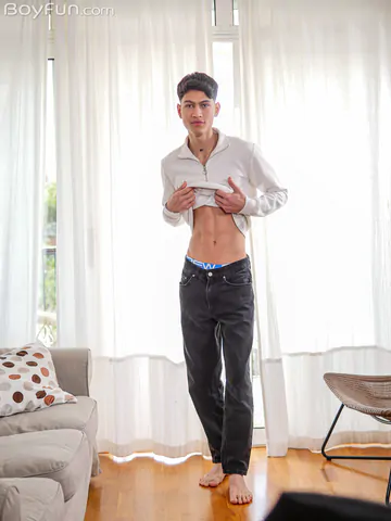 Latino showing cock and asshole