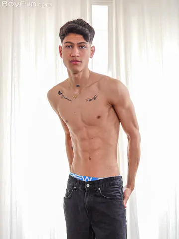 Latino showing cock and asshole