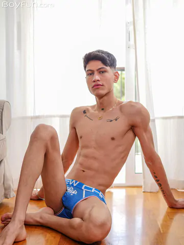 Latino showing cock and asshole