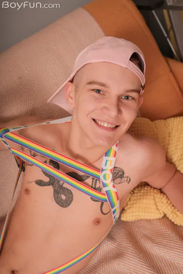 Sexy boy masturbating and cums