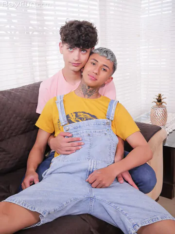 Flip fucking boys on a sofa