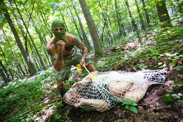 Trashy guys fucking in the woods