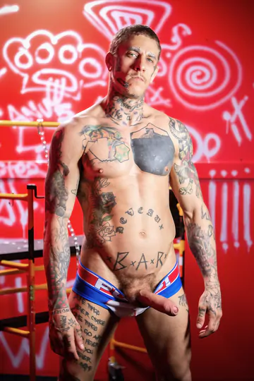 Hairy chest guy getting big dicks