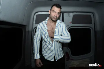 Guys in a van bareback fucking