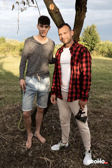 Hung boy getting fucked in a park