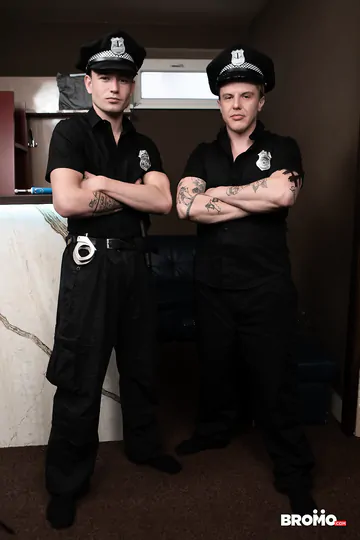 Police uniform guys fucking