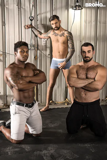 Two guys fucking in a warehouse