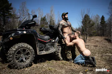 Men fucking on an ATV