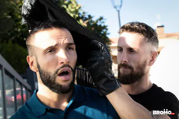 Hunks in the back of a van fucking