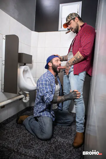 Truckers fucking in a restroom