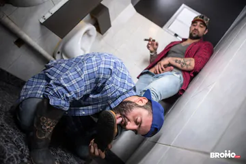 Truckers fucking in a restroom