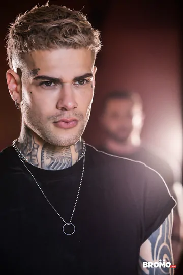 Sexy blonde tattooed guy fucking