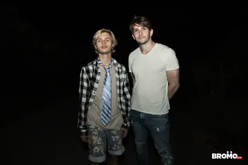 White trash fucking by a van