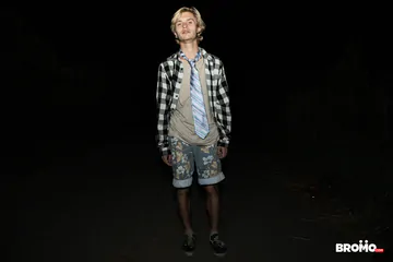 White trash fucking by a van