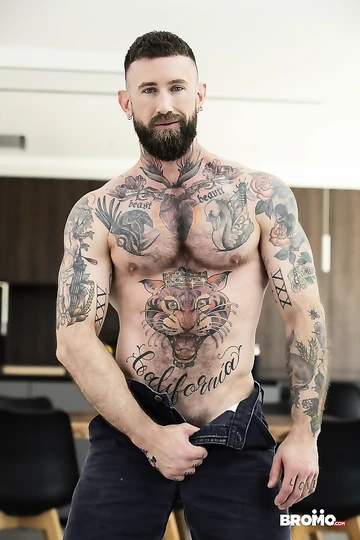Rugged tattooed men fucking