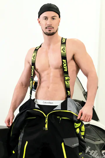 Snowmobile guys having a threesome