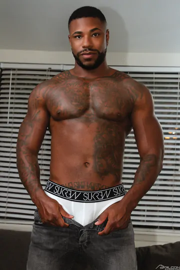 Two hunks with big black dicks