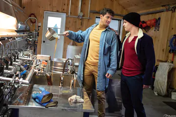 Two guys fucking in a brewery