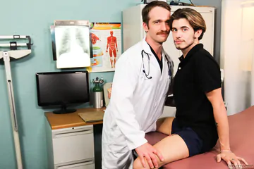 Guys in a doctors office fucking