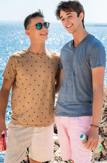 Sexy blonde boy fucking and cumming