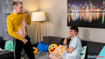 Blonde boy fucking and cumming