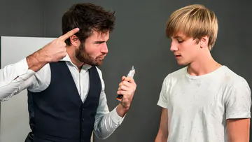 Hairy stud fucking a twink