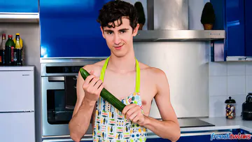 Threesome boys in the kitchen