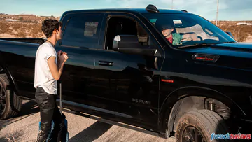 Boys fucking in a pickup truck