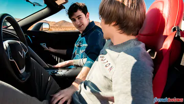 Gay boys fucking on a car