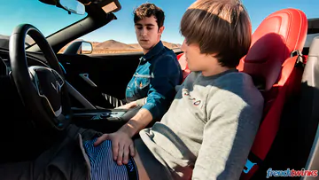 Gay boys fucking on a car