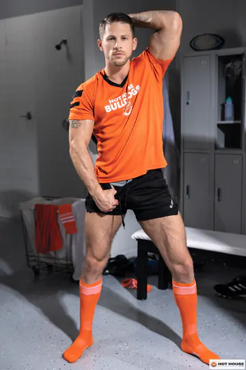 Fit guys in the locker room