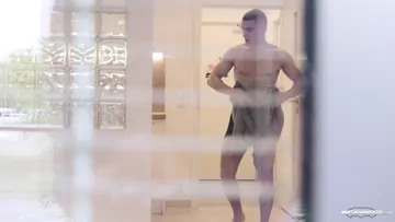 Stud jerking off and cums