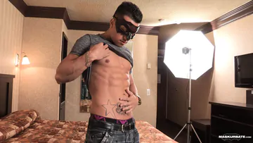 Hot masked boy getting naked