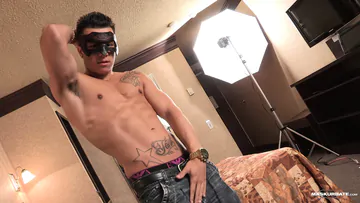 Hot masked boy getting naked