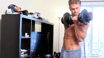 Hunky guy with a shaved dick