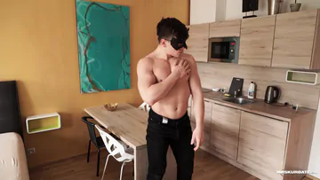 Muscle boy with a perfect body