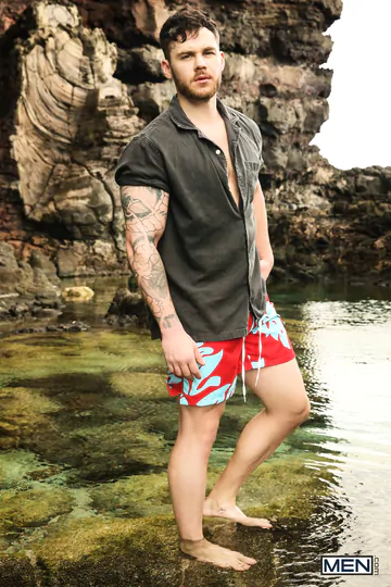 Threesome fun by the shore