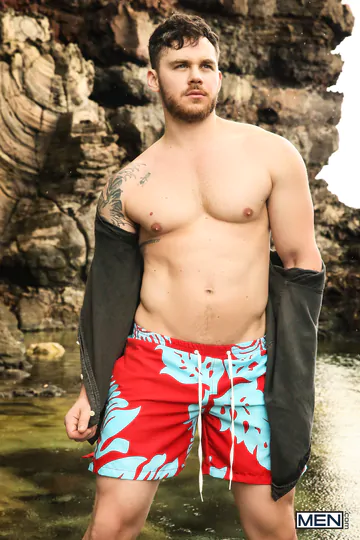 Threesome fun by the shore