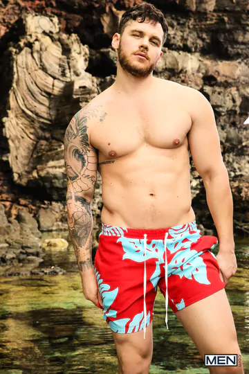 Threesome fun by the shore