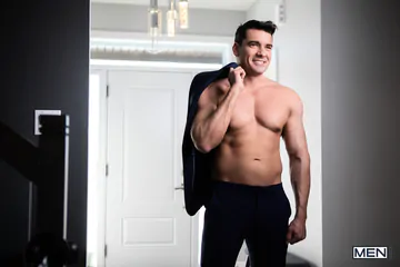 Gay hunks having kitchen sex