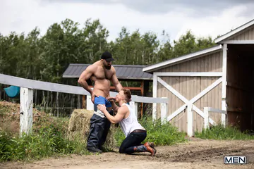Two men at a farm fucking