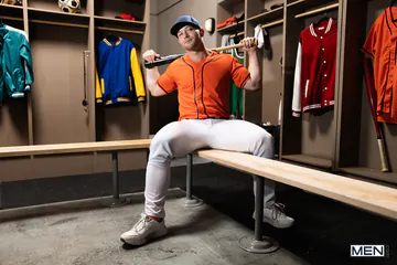 Baseball guys in the locker room